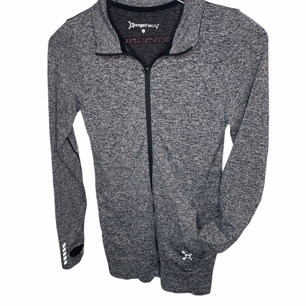 OrangeTheory Gray black space Dye Zip Jacket
